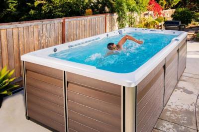 Endless Pools R-Series R500 RecSport Recreation Systems Swin Spa with Gray Cabinet and Entertainment System - 941913059202-23