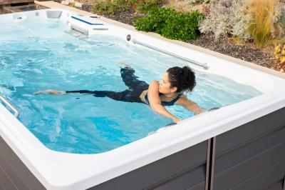 Endless Pools X-Series X500 SwimCross Exercise Systems Swim Spa with Gray Cabinet and Entertainment System - 901903059202-23