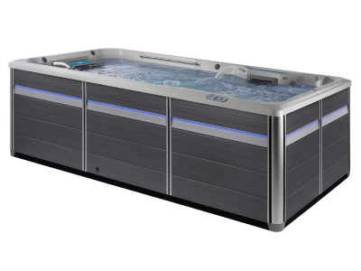 Endless Pools E-Series E500 Swim Spa with Gray Cabinet Treadmill and Entertainment System - 911905059252-23