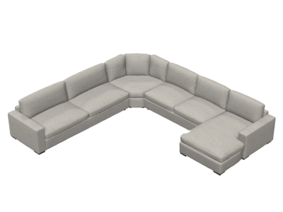 Palliser Ensemble Track Arm 6 Seat Wedge Corner Sectional - 77909-A2/9W/90/15