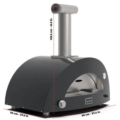 Alfa Forni Moderno 2 Pizze Gas Hybrid Pizza Oven in Ardesia Grey - FXMD-2P-GGRA-U