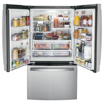 36" GE 21.9 Cu. Ft. Counter Depth French-Door Refrigerator in Stainless Steel - GWE22JYMFS