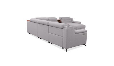 Palliser 5-Seat L-Sectional with Storage and Three Double Power Recliners - Lotus