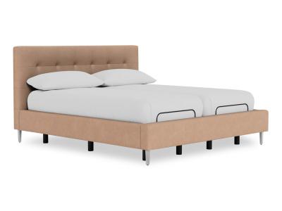 Palliser 44" Complete Split Cal King Bed with Rails Footboard and Adjustable Platform - Ridge Adjustable Split (CK)