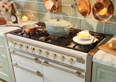 36" AGA Elise Series Freestanding Dual Fuel Range with Antique Brass Trim - AEL361DFABIND