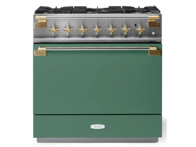 36" AGA Elise Series Freestanding Dual Fuel Range with Antique Brass - AEL361DFABMG