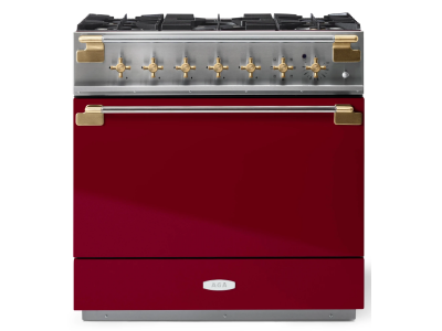 36" AGA Elise Series Freestanding Dual Fuel Range with Antique Brass - AEL361DFABCNB