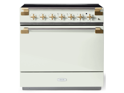 36" AGA Elise Series Freestanding Induction Range with Antique Brass - AEL361INABWHT