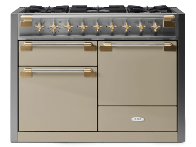 48" AGA Elise Series FreeStanding Dual Fuel Range with Brass Accents - AEL481DFABFWN