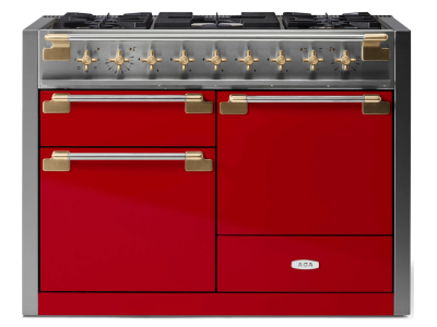 48" AGA Elise Series FreeStanding Dual Fuel Range with Brass Accents - AEL481DFABPCR