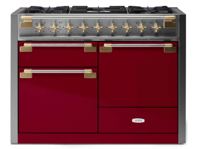 48" AGA Elise Series FreeStanding Dual Fuel Range with Brass Accents - AEL481DFABCNB