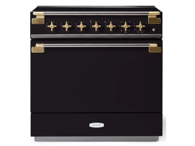 36" AGA Elise Series Freestanding Induction Range with Antique Brass - AEL361INABMBL