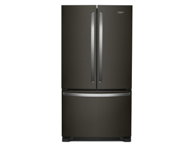 36" Whirlpool French Door Bottom Mount Refrigerator in FingerPrint Resistant Black Stainless Steel - WRFF3236RV