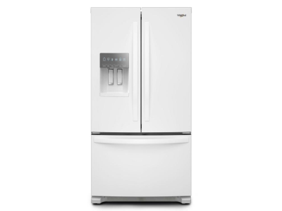 36" Whirlpool 25.2 Cu. Ft. French Door Bottom Mount Refrigerator in White - WRFF3436RW