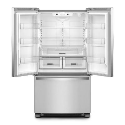 36" Whirlpool French Door Bottom Mount Full Depth Refrigerator in FingerPrint Resistant Stainless Steel - WRFF3036RZ