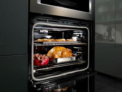 30" KitchenAid Combination Wall Oven With Even-Heat True Convection (lower oven) - KOCE500EBS