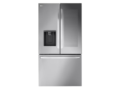 36" LG 26 Cu. Ft. French 3-Door Mirror InstaView Counter-Depth MAX Refrigerator with Ice and Water Dispenser - LLFOC2606S