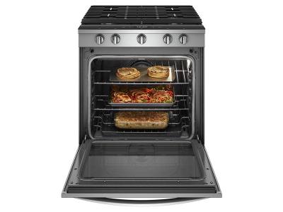 30" Whirlpool 5.8 Cu. Ft. Smart Slide-in Gas Range with EZ-2-Lift  8482  Hinged Cast-iron Grates1 - WEG750H0HZ