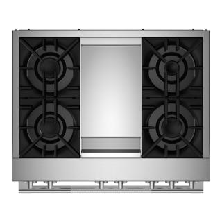 36" Jenn-Air Rise Dual-Fuel Professional-Style Range With Chrome-Infused Griddle And Steam Assist - JDSP536HL