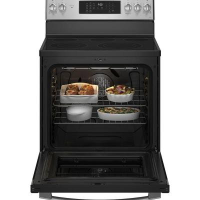 30" GE Profile Freestanding Electric Range with No-Preheat Air Fry - PCB900YVFS