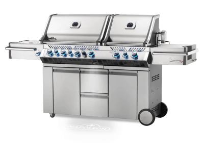 94" Napoleon Prestige PRO 825 Natural Gas Grill with Power Side Burner Infrared Rear & Bottom Burners - PRO825RSBINSS-3