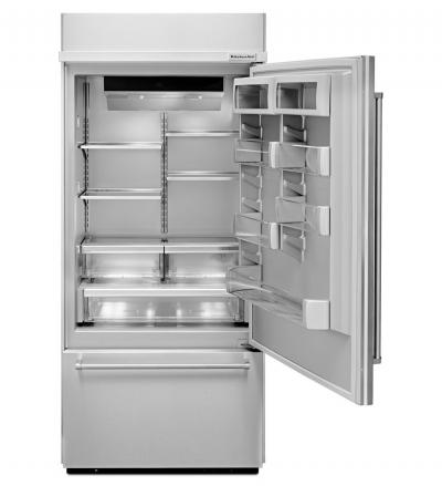 36" KitchenAid 20.9 Cu. Ft.  Built-In Stainless Bottom Mount Refrigerator with Platinum Interior Design - KBBR306ESS