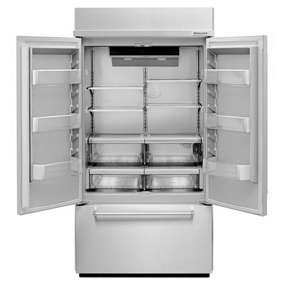 42" KitchenAid 24.2 Cu. Ft.  Built-In Panel Ready French Door Refrigerator with Platinum Interior Design - KBFN502EPA